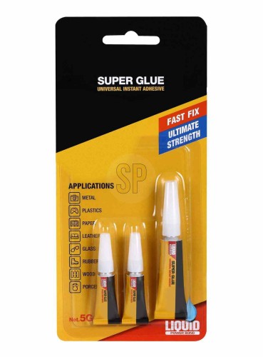 Przejdź do produktu Klej cyjanopan szybkoschnący super glue 1x3g + 2x1g  493994 