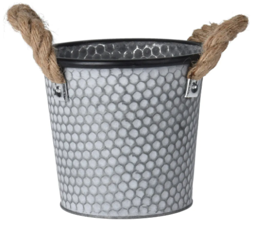 Przejdź do produktu Osłonka metalowa doniczka do kwiatów 17 cm z uchwytami 762000