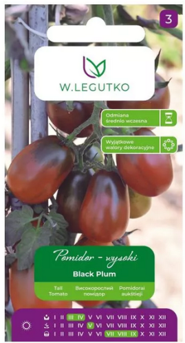 Przejdź do produktu Pomidor Black Plum 0.20g Legutko