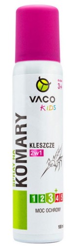 Przejdź do produktu Spray na komary, kleszcze i meszki dla Dzieci 3+ 100 ml Vaco