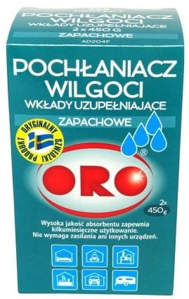 Przejdź do produktu Pochłaniacz wilgoci wkłady uzupełniające 2 x 450 g zapas ORO 2049