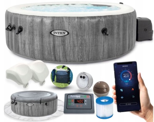 Przejdź do produktu Dmuchane SPA z hydromasażem 6-osobowe 216x71 cm Intex 28442