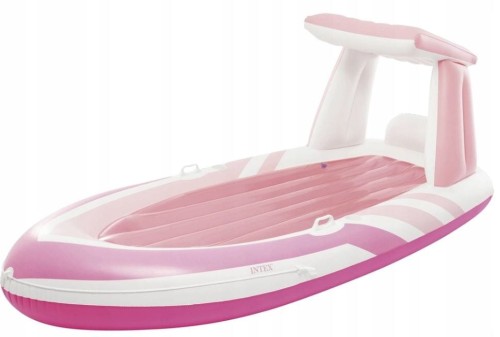 Przejdź do produktu Materac do pływania z daszkiem Łódka różowy 244cm INTEX 57804