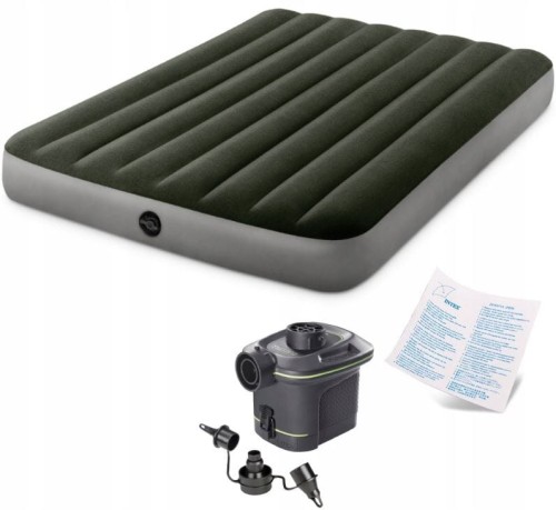 Przejdź do produktu Materac dmuchany z pompką elektryczną na baterie 152x203x25 cm 64779