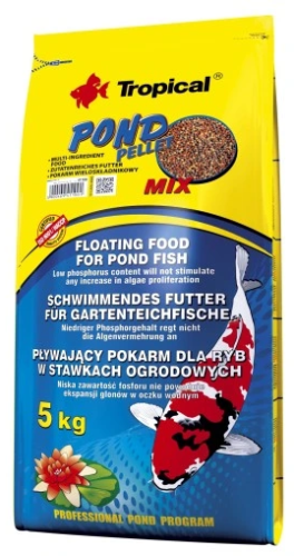 Przejdź do produktu Pływający pokarm dla ryb w oczku wodnym Tropical Pond Pellet Mix 40 L 5kg