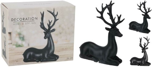 Przejdź do produktu Renifer leżący 20 cm czarny 2 wzory 054300