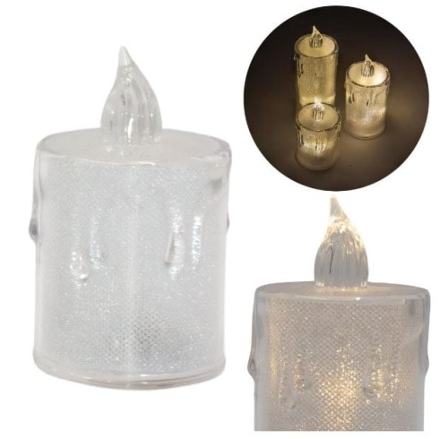 Przejdź do produktu Świeca LED dekoracyjna biała 8 cm 621434