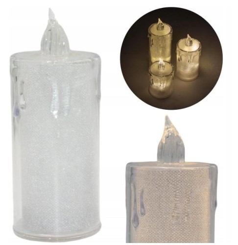 Przejdź do produktu Świeca LED dekoracyjna biała 12,5 cm 622028