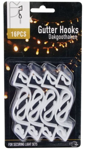 Przejdź do produktu Wieszak uchwyt haczyk do mocowania lampek kurtyn do rynny 3x2 cm 24 szt. 642118 