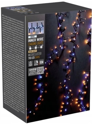 Przejdź do produktu Wąż świetlny lampki klaster mikro led 710 biały ciepły 10m efekt wodospadu 664417
