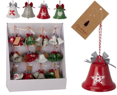 Przejdź do produktu Zawieszki ozdoby świąteczne metalowy dzwonek 6cm 693240