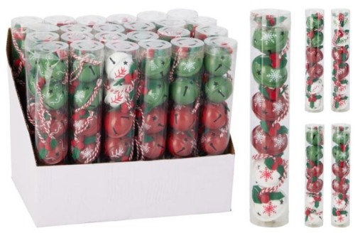 Przejdź do produktu Zawieszki ozdoby świąteczne metalowe dzwonki 4cm 6szt 694087