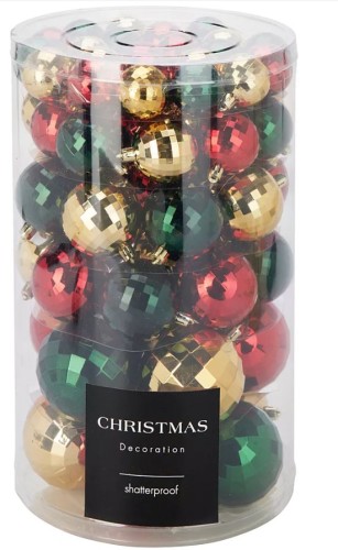 Przejdź do produktu Bombki plastikowe błyszczące Disco zestaw 64 szt. 703451