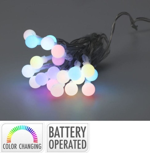Przejdź do produktu Kolorowe lampki kulki 20 LED zmieniające kolor na baterie 706638