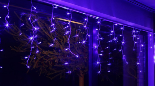 Przejdź do produktu Kurtyna sople 60 LED niebieskie +gniazdo 2,8m 20-096