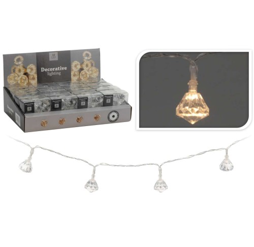 Przejdź do produktu Girlanda lampki diamenty 10 LED na baterie 670199