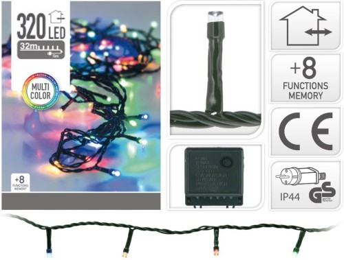 Przejdź do produktu Lampki sznur kolorowe 320 LED +8 trybów 32m 259773