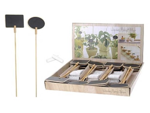 Przejdź do produktu Tabliczki do oznaczania roślin drewniane  7x7cm 24szt 497445