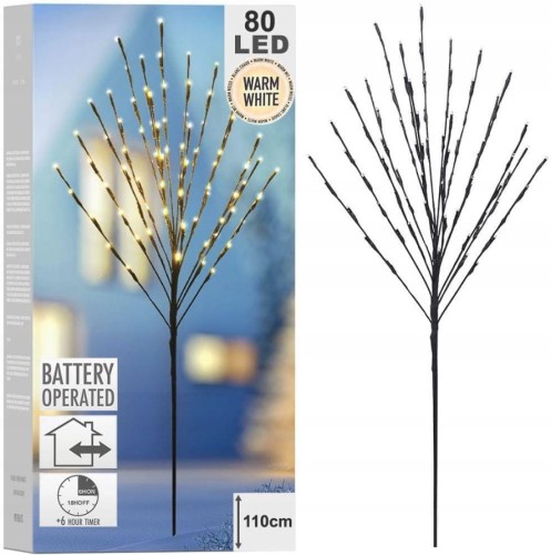 Przejdź do produktu Drzewko świąteczne świecące zewnętrzne ciepłe LED z lampkami 110 cm 202742