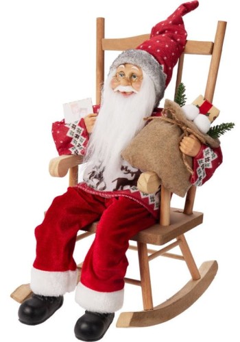 Przejdź do produktu Figurka Święty Mikołaj w bujanym fotelu 45 cm 627535