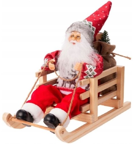 Przejdź do produktu Figurka Święty Mikołaj na saniach 25 cm 627894