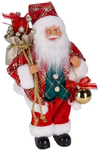 Przejdź do produktu Figurka Święty Mikołaj stojący dekoracja świąteczna 30 cm 641760