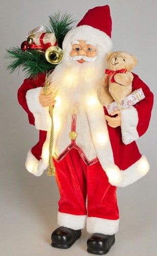 Przejdź do produktu Figurka Mikołaj stojący z misiem podświetlany Led 60 cm 643191