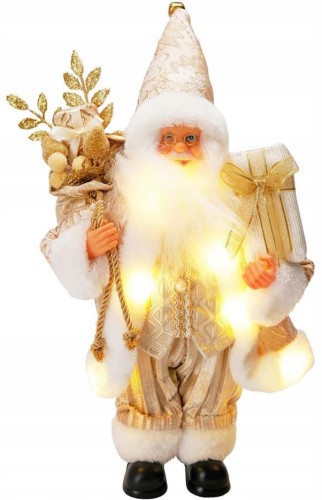 Przejdź do produktu Figurka święty Mikołaj stojący złoty 30 cm z podświetleniem LED 643450