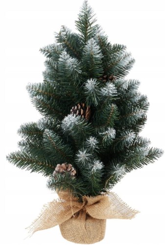 Przejdź do produktu Choinka sztuczna ośnieżona 60 cm z szyszkami w jucie 693486