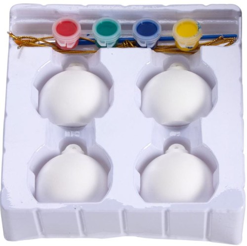 Przejdź do produktu Bombki świąteczne do malowania dla dzieci + farby 727785