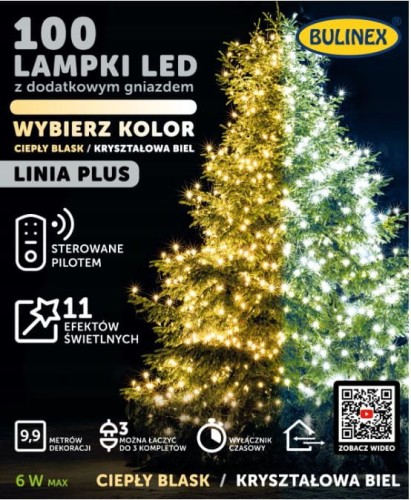 Przejdź do produktu Lampki LED 100L na pilota wybierz kolor ciepły biały/zimny gniazdo 13-301