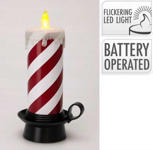 Przejdź do produktu Świeca LED biało czerwona cukierek 29 cm 597401