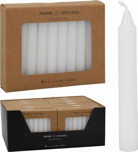 Przejdź do produktu Świece stołowe woskowe białe klasyczne 1,5×10 cm zestaw 20 szt. 544351