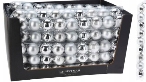 Przejdź do produktu Bombki choinkowe świąteczne nietłukące srebrne zestaw na choinkę 6cm 9szt