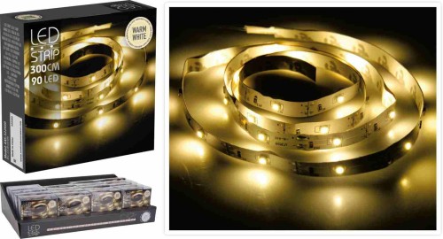 Przejdź do produktu Taśma LED 3m 90 LED biały ciepły 202695