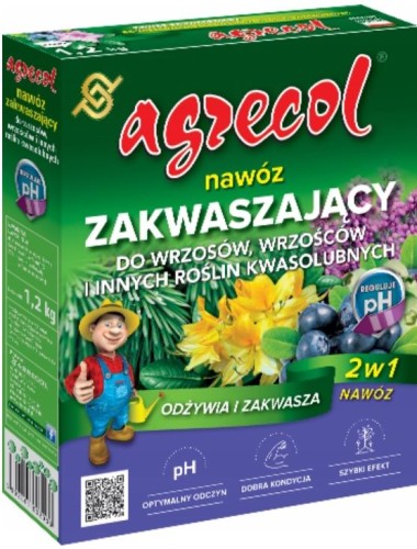 Przejdź do produktu Nawóz zakwaszający do iglaków borówek różaneczników wrzosów 1,2kg Agrecol