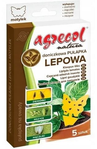 Przejdź do produktu Pułapka lepowa doniczkowa na ziemiórki mszyce mączliki Motyl 5szt Agrecol