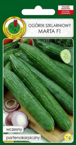 Przejdź do produktu Ogórek szklarniowy partenokarpiczny MARTA F1 nasiona 1 g PNOS POD OSŁONY