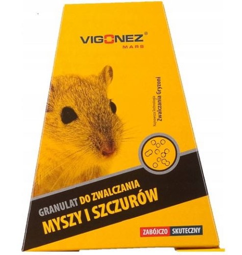 Przejdź do produktu VIGONEZ MARS GRANULAT DO ZWALCZANIA MYSZY I SZCZURÓW BRODIFAKUM 150g