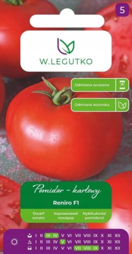Przejdź do produktu Pomidor gruntowy karłowy mięsisty Reniro F1 0,5g nasiona Legutko