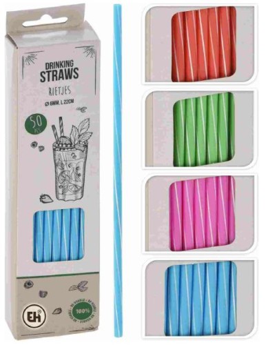 Przejdź do produktu Słomki plastikowe wielokrotnego użytku 50 szt. 24,5 cm 154963