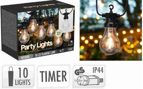 Przejdź do produktu Oświetlenie party 10 LED biały ciepły IP44 TIMER 330923