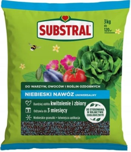Przejdź do produktu Niebieski Nawóz naturalny kwitnienie zbiory do warzyw owoców 3kg Substral