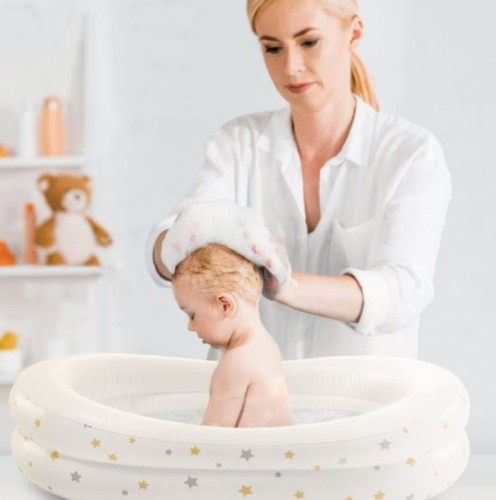 Przejdź do produktu Basenik dmuchana wanienka podróżna dla dziecka 89x66 cm Intex  48523