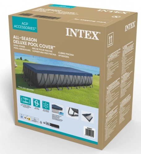 Przejdź do produktu Pokrywa basenowa zimowa całoroczna do basenu prostokątna 732x366 cm Intex 28087
