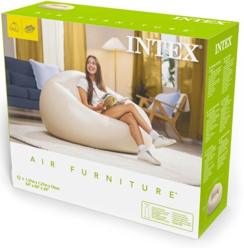 Przejdź do produktu Dmuchany fotel beżowy pufa 137x127x74cm 66505 INTEX