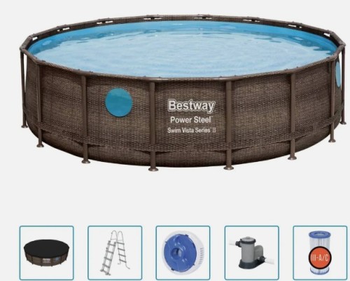 Przejdź do produktu Basen stelażowy rattan 549x122 cm Bestway 56977