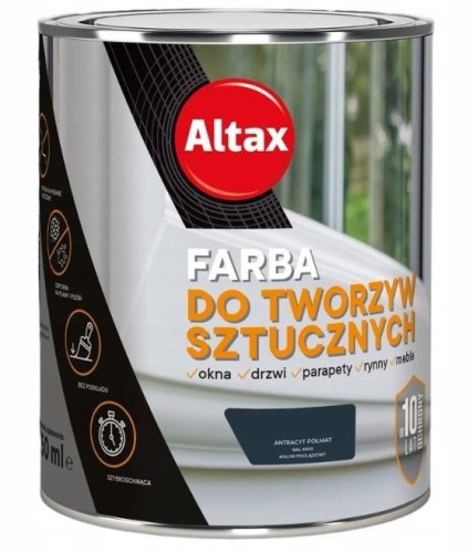 Przejdź do produktu Farba do tworzyw sztucznych Altax antracytowa półmatowa 0,75 l 4549