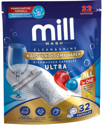 Przejdź do produktu MILL Kapsułki do zmywarek CLEAN&SHINE Ultra 32szt