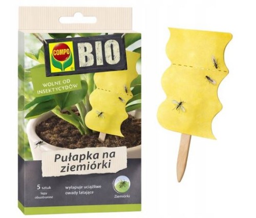 Przejdź do produktu Tabliczki lepowe na ziemiórki 5szt pułapki do roślin Compo